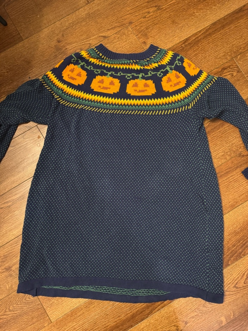 ModCloth Navy Pumpkin Halloween Sweater Dress